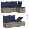 vidaXL 7-teiliges Gartensofa-Set mit Kissen, grau, Polyrattan