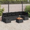 vidaXL Gartensofa-set mit Kissen 8 pcs Schwarz Poly-Rattan