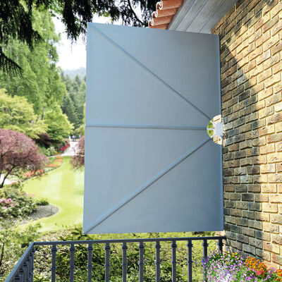 vidaXL Faltbarer Terrassen-Seitenfächer Grau 240 × 160 cm
