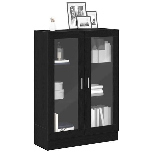 vidaXL B&uuml;cherschrank Schwarz Eichen-Optik 82,5x30,5x115 cm