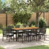 vidaXL Garten Essgruppe 9 pcs Schwarz Poly-Rattan