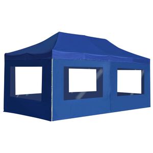 vidaXL Profi-Partyzelt Faltbar mit W&auml;nden Aluminium 6&times;3m Blau