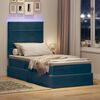 vidaXL Bett mit Stauraum und LED mit LED Dunkelblau 90 x 190 cm Samt