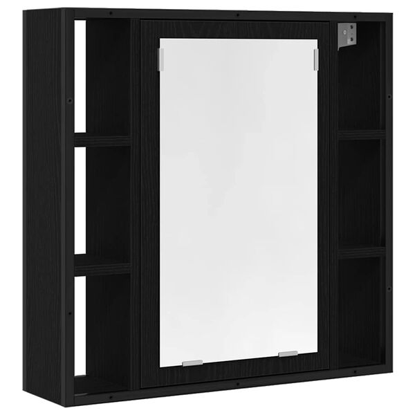 vidaXL Badezimmer-Spiegelschrank Schwarze Eiche 60 x 16 x 60 cm Holzwerkstoff
