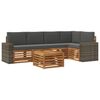 vidaXL Ecksofa Set 6 pcs Natur und Anthrazit Massivholz Akazie