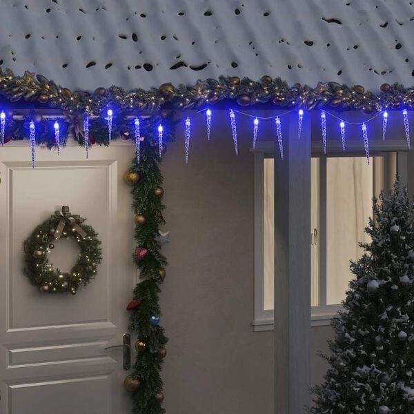 vidaXL Eiszapfen-Lichterkette 200 LEDs Blau 20 m Acryl PVC