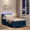 vidaXL LED Boxspringbett mit Matratze mit LED Blau 90 x 200 cm Stoff