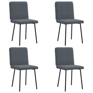 vidaXL Esszimmerst&uuml;hle 4 Stk. Dunkelgrau Samt