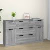vidaXL 3-tlg. Sideboard-Set Grau Sonoma Holzwerkstoff