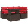 vidaXL Gartensofa-set 5 stk. Braun Poly Rattan