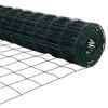 vidaXL Zaun mit Pfosten Gr&uuml;n 0,4 x 25 m Stahl und PVC