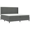 vidaXL LED Boxspringbett mit Matratze Dunkelgrau 200 x 200 cm Stoff