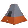 vidaXL Tipi Zelt mit Dach Grau und Orange 383 x 338 x 217 cm Taft