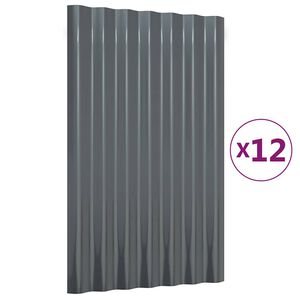 vidaXL Dachpaneele 12 Stk Verzinkter Stahl Anthrazit 60x36 cm
