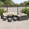 vidaXL Gartensofa-set mit Kissen 14 pcs Schwarz Poly-Rattan