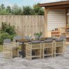 vidaXL Garten Essgruppe 9 pcs Beige Poly-Rattan