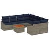 vidaXL Gartensofa-set 9 pcs Grau und Marineblau Poly-Rattan