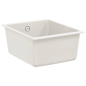 vidaXL Waschbecken Wei&szlig; 370 x 460 mm 80% Quarz und 20% Harz