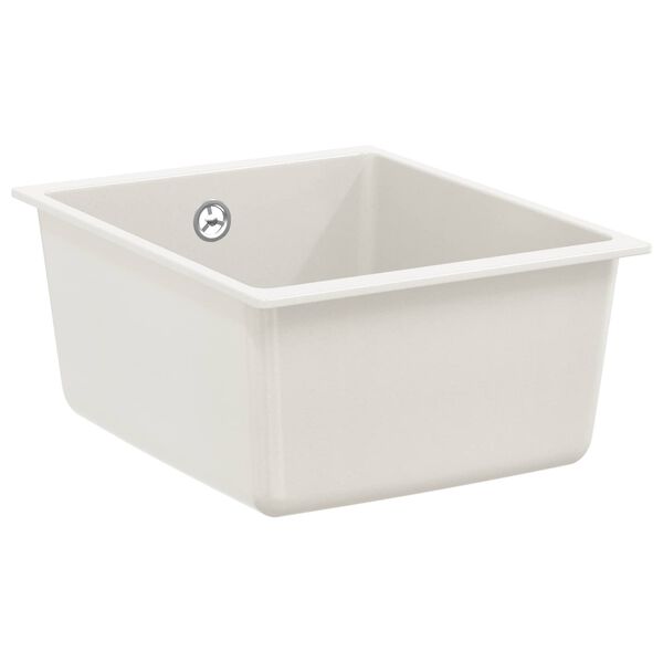 vidaXL Waschbecken Wei&szlig; 370 x 460 mm 80% Quarz und 20% Harz