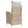 vidaXL Gartensessel mit Kissen Verstellbar Beige Poly Rattan