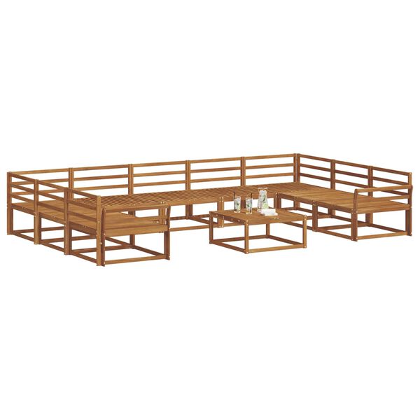 vidaXL Outdoor-Sofagarnitur 10 pcs Natur Massivholz Akazie