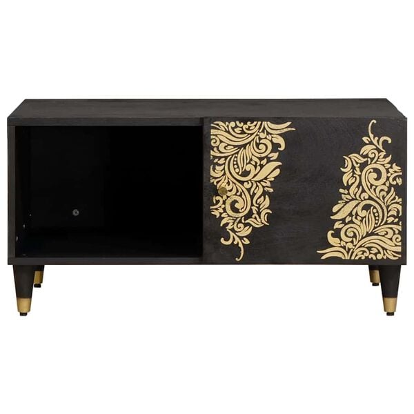 vidaXL Couchtisch Schwarz 80 x 50 x 40 cm Massivholz Mango