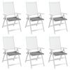 vidaXL Gartenstuhl-Kissen 6 Stk. Grau 40x40x4 cm Oxford-Gewebe