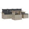 vidaXL Garten-Sofa-Set mit Kissen 6 pcs Hellgrau Poly Rattan