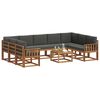 vidaXL Outdoor-Sofagarnitur mit Kissen 10 pcs Natur und Anthrazit