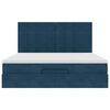 vidaXL Ottoman-Bett mit Matratzen & LEDs Dunkelblau 160x200 cm Samt