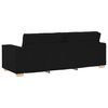 vidaXL Sofa 3 pcs Schwarz 220 x 80 x 84 cm Leinenmischgewebe