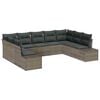vidaXL Gartensofa-set mit Kissen 9 pcs Grau Poly-Rattan