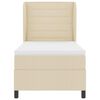 vidaXL Boxspringbett mit Matratze mit Kopfteil Creme 90 x 190 cm Stoff
