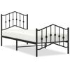 vidaXL Bettgestell mit Kopf- und Fu&szlig;teil Metall Schwarz 90x190 cm