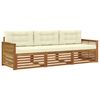 vidaXL Outdoor-Sofagarnitur 3 stk. Natur und Creme
