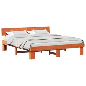 vidaXL Bettrahmen Wachsbraun 180 x 200 cm Massives Kiefernholz