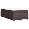 vidaXL Boxspringbett mit Matratze Dunkelbraun 120x190 cm Stoff
