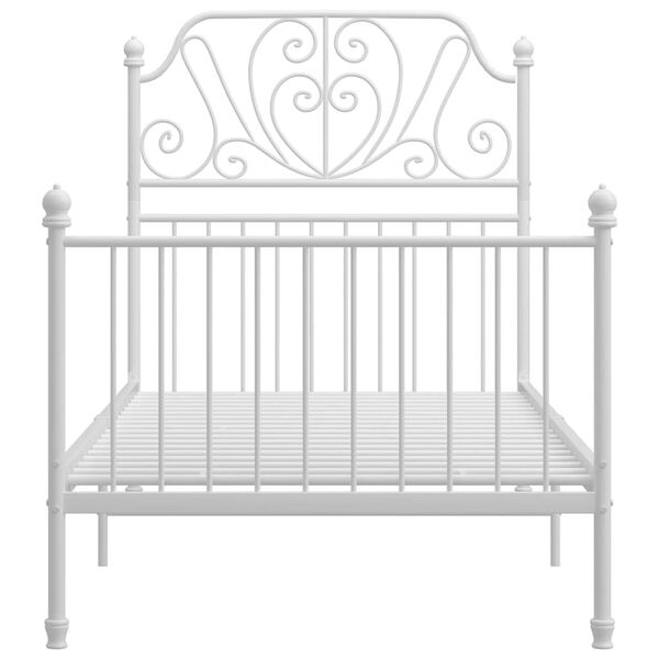 vidaXL Bettgestell Weiß Metall 90x200 cm