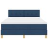 vidaXL LED Boxspringbett mit Matratze mit LED Blau 140 x 190 cm Stoff