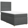 vidaXL Boxspringbett mit Matratze Dunkelgrau 90x190 cm Stoff