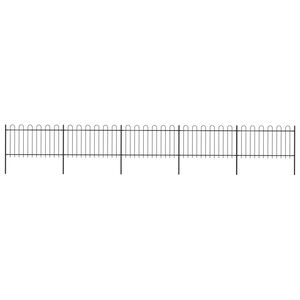 vidaXL Gartenzaun mit Rundbogen Stahl 892,5 x 100 cm Schwarz