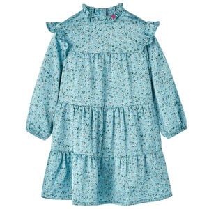 Kinderkleid mit langen &Auml;rmeln Blau 104