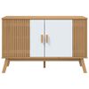 vidaXL Sideboard OLDEN Wei&szlig; und Braun 114x43x73,5 cm Massivholz Kiefer