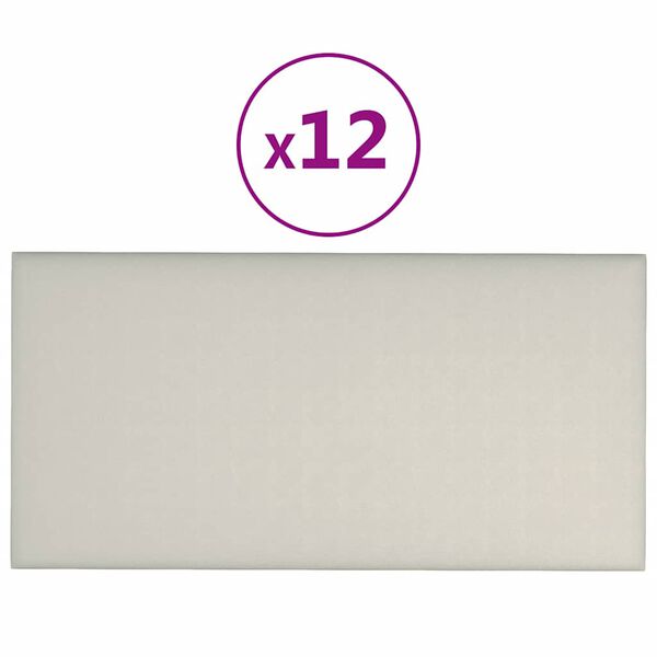vidaXL Wandpaneele 12 Stk. Creme 60x30 cm Samt 2,16 m&sup2;