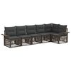 vidaXL Gartensofa-set 6 stk. 6-Sitzer Grau Poly-Rattan