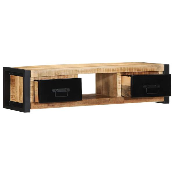 vidaXL TV-Schrank 100x30x25 cm Raues Massivholz Mango