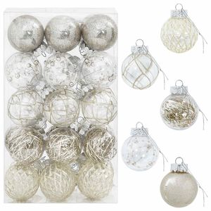 vidaXL Weihnachtskugelset 30 stk. Champagner &Oslash; 6 cm PET
