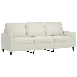 vidaXL 3-Sitzer-Sofa Creme 180 cm Samt