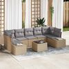 vidaXL Gartensofa-set mit Kissen 8 pcs Beige und Grau Poly-Rattan