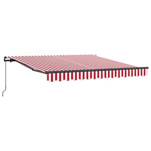 vidaXL Ausziehbare Markise Rot und Wei&szlig; 300 x 250 cm